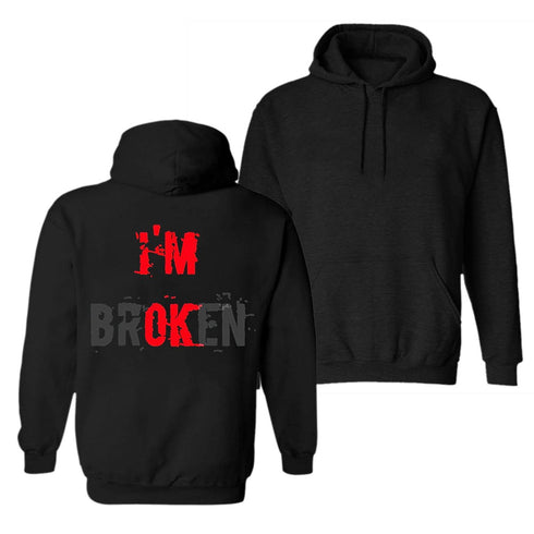 Men's I'M Broken Printed Gym Hoodie